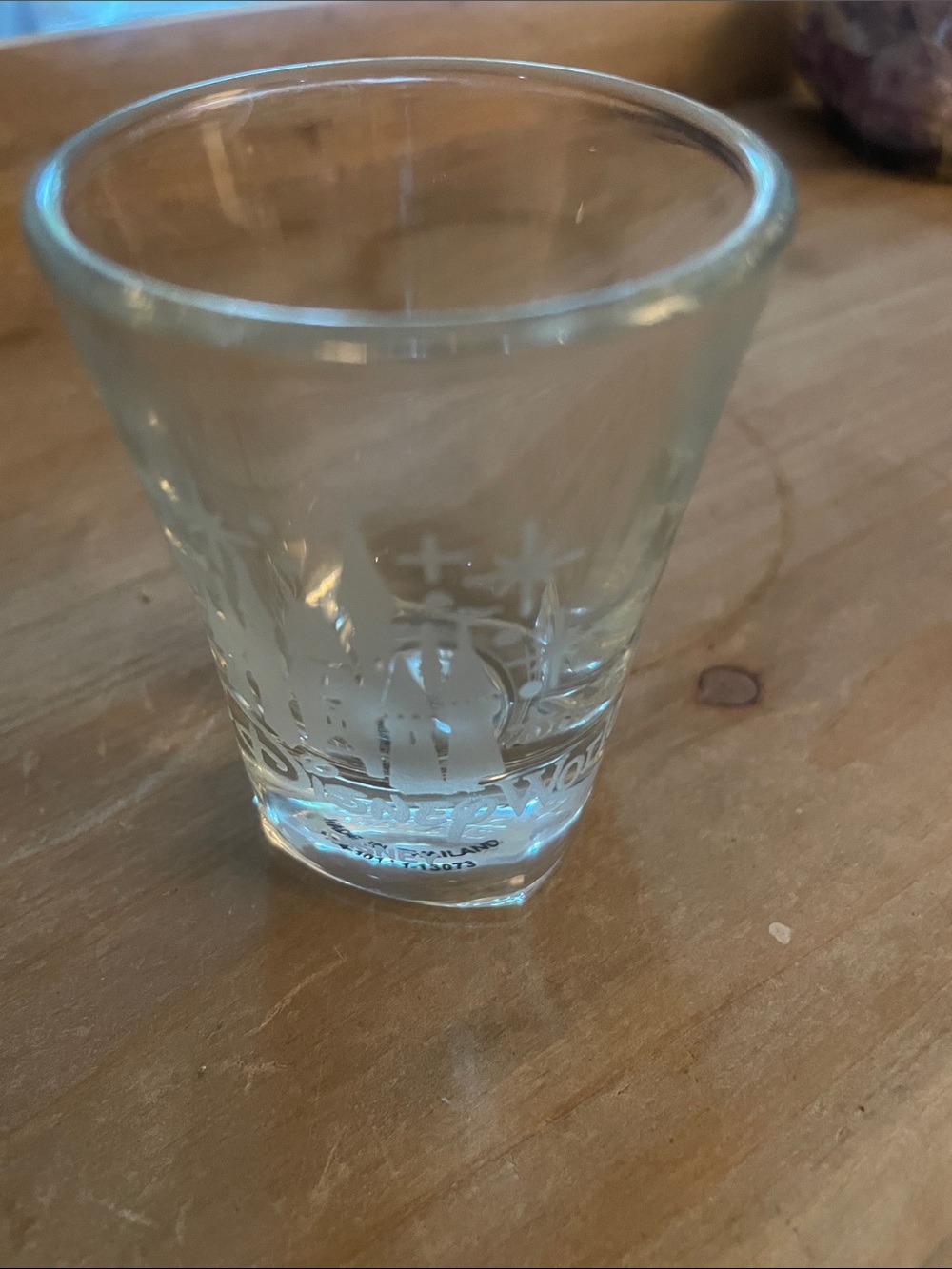 Disney Clear Etched Glass Shot Glass